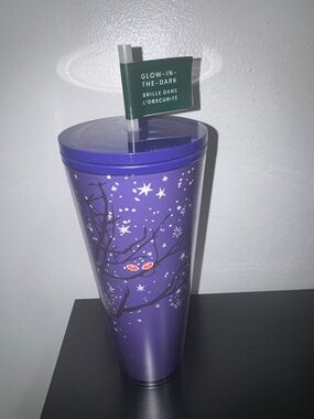 Starbucks Purple Glow-in-the-Dark Halloween Tumbler with Red Accents